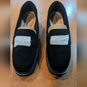 Clarks Men's Suede Black Loafers